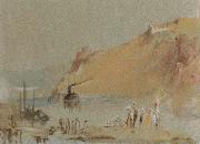 J.M.W. Turner river scene with steamboat oil painting artist